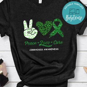 Peace Love Cure Cirrhosis Awareness PNG file template