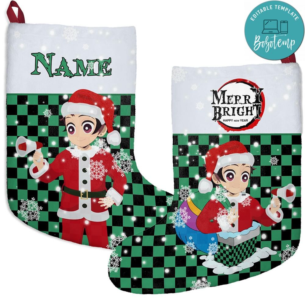 Demon slayer Custom Name Christmas Stockings