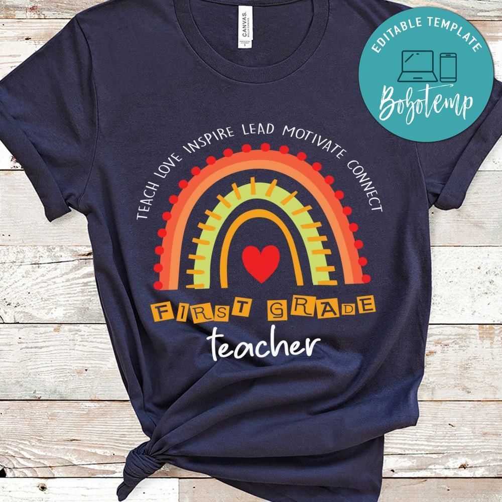 Cute Rainbow First Grade Teacher shirt