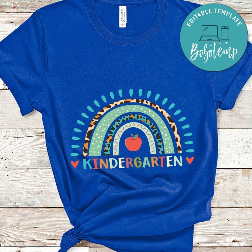 Kindergarten rainbow apple shirt
