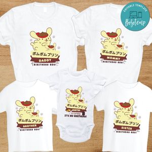 Pompompurin Family Birthday Party Shirts
