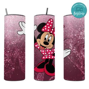 Minnie Mouse 20 oz skinny tumbler Customizable Template Instant Download