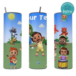 Cocomelon Nina 20 oz skinny tumbler Customizable Template Instant Download