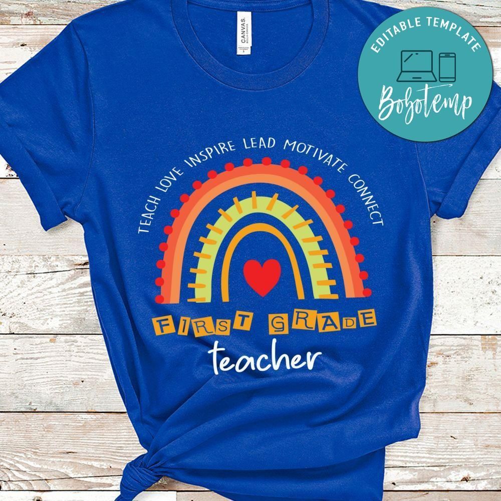 Cute Rainbow First Grade Teacher shirt