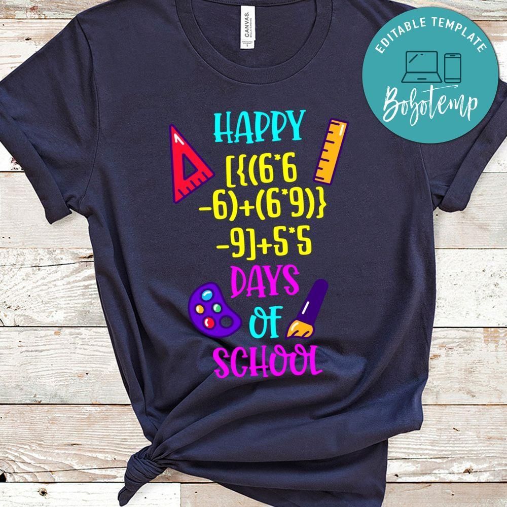 Happy 100 days of school math gift shirt