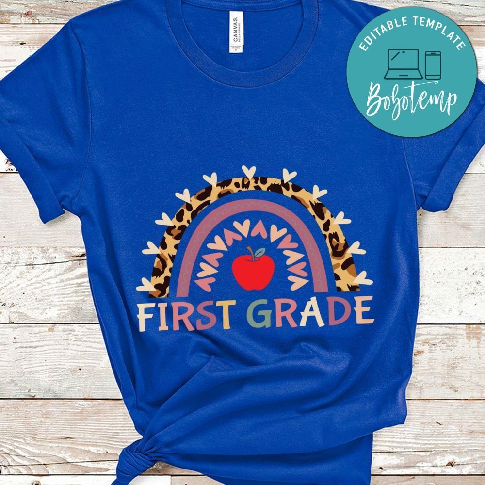 First Grade rainbow apple shirt