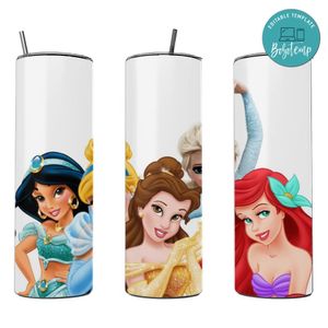 Disney Princess 20 oz skinny tumbler 