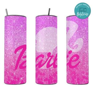 Barbie 20 oz skinny tumbler Customizable Template Instant Download