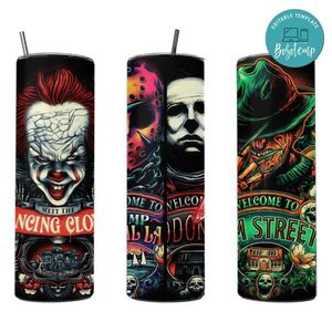 Horror Movie 20 oz skinny tumbler Customizable Template Instant Download