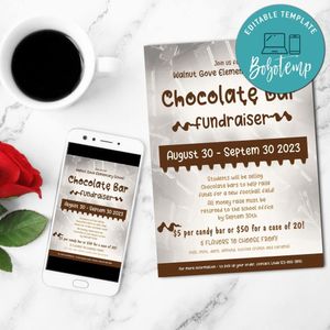 Chocolate Bar Fundraiser Flyer Customizable Template Instant Download