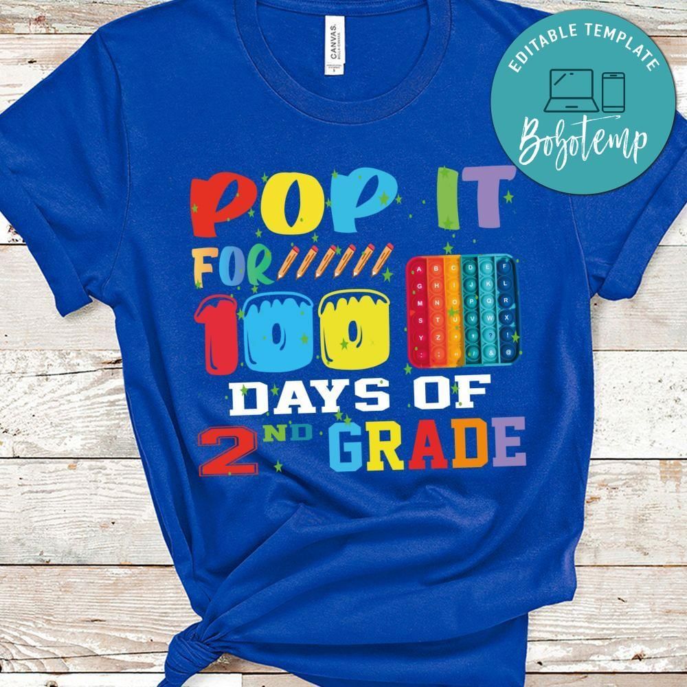 Pop it for 100 days of 2nd grade shirt