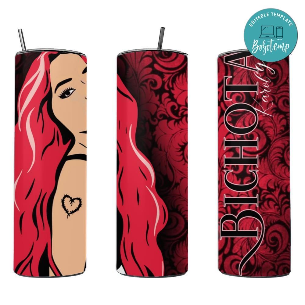 Karol G Tumbler Wrap Customizable Template Instant Download Bobotemp