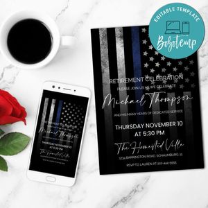 Law enforcement Invitation Customizable Template Instant Download