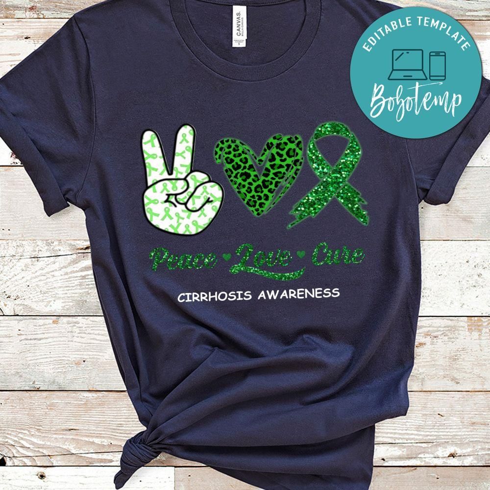 Peace Love Cure Cirrhosis Awareness PNG file template