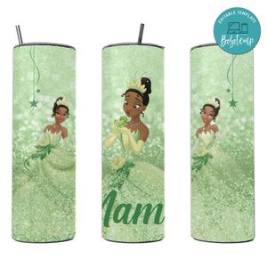 Tina Princess 20 oz skinny tumbler Customizable Template Instant Download