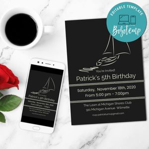 Sailing Invitation Customizable Template Instant Download