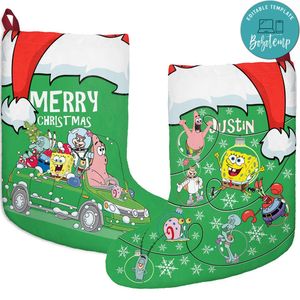 Spongebob Custom Name Christmas Stockings