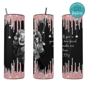 Marilyn Monroe Skinny Steel Tumbler with Straw 20oz 