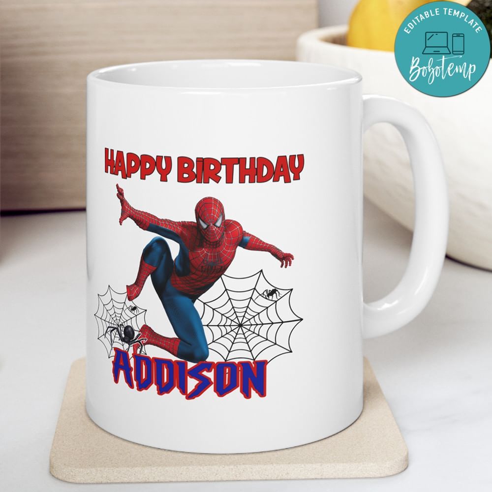 Spiderman Happy Birthday Ceramic Mug 11oz