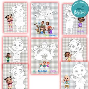 Cocomelon Coloring Pages Customizable Template Instant Download