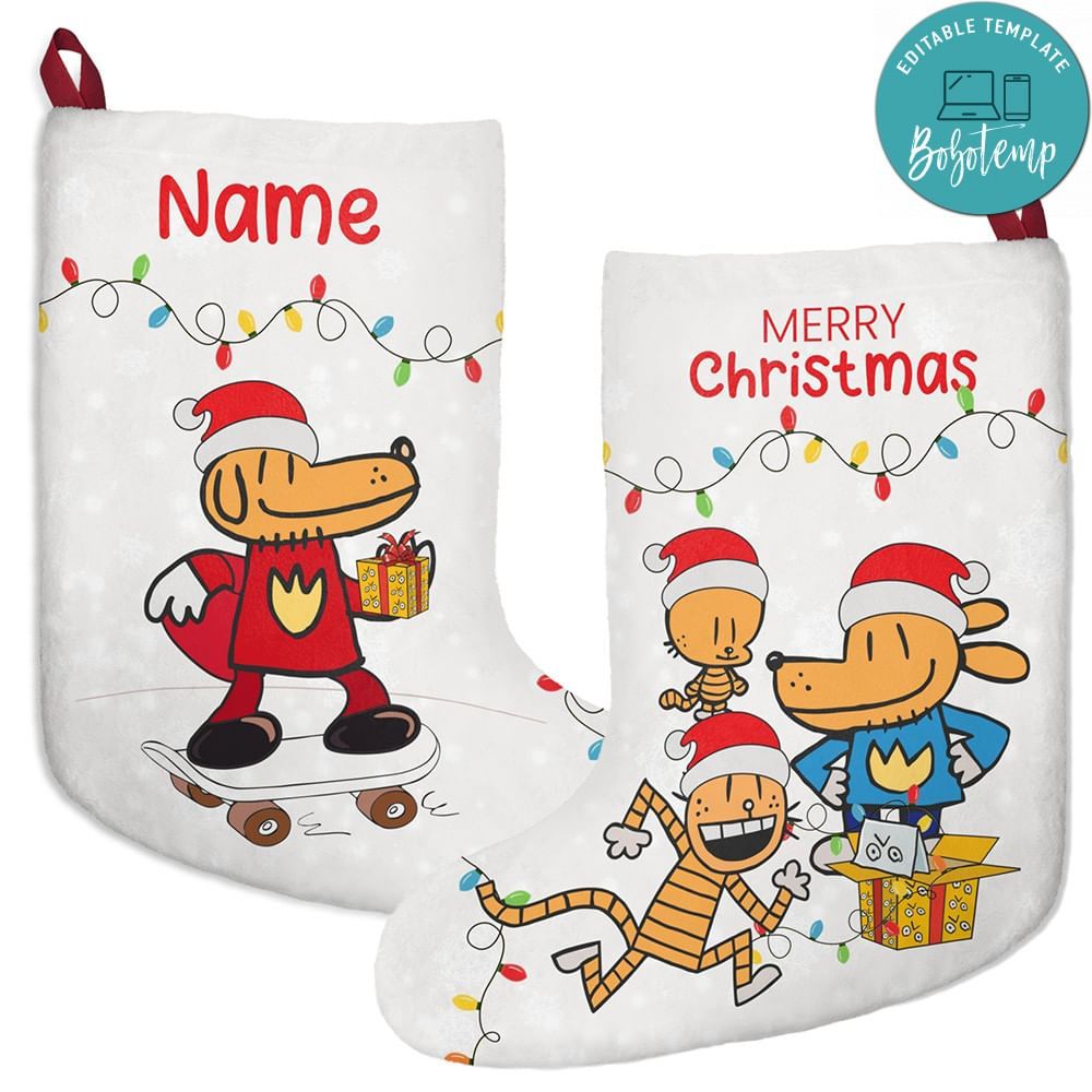 Dog man Custom Name Christmas Stockings