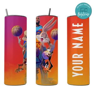 Space jam 2 20 oz skinny tumbler Christmas Gift Customizable Template Instant Download