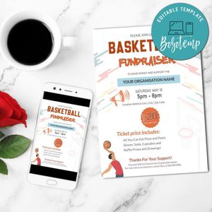 Basketball Fundraiser Flyer Customizable Template Instant Download