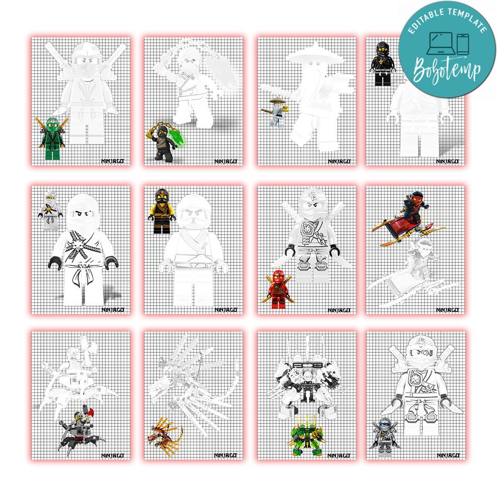 Ninjago Coloring Pages Customizable Template DIY | Bobotemp