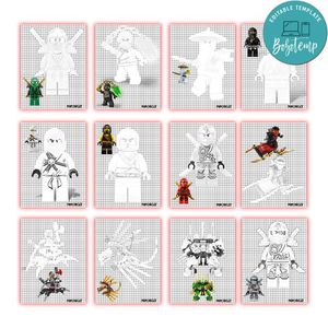 Ninjago Coloring Pages Customizable Template Instant Download