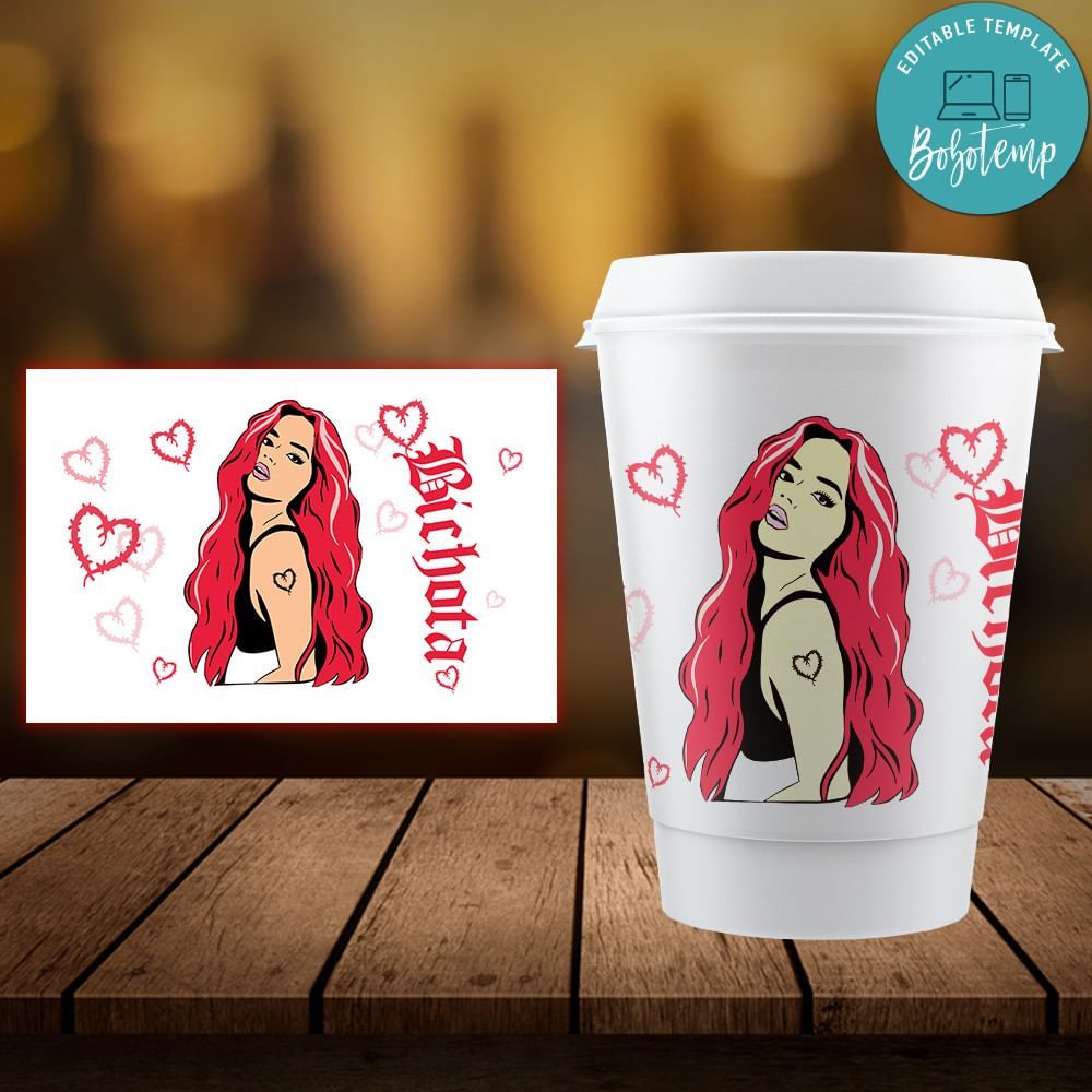 Karol G Starbucks Cold Cup Wrap Customizable Template Instant Download