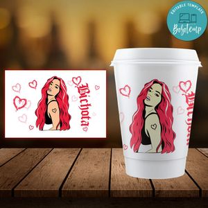 Karol G Starbucks Cold Cup Wrap Customizable Template Instant Download