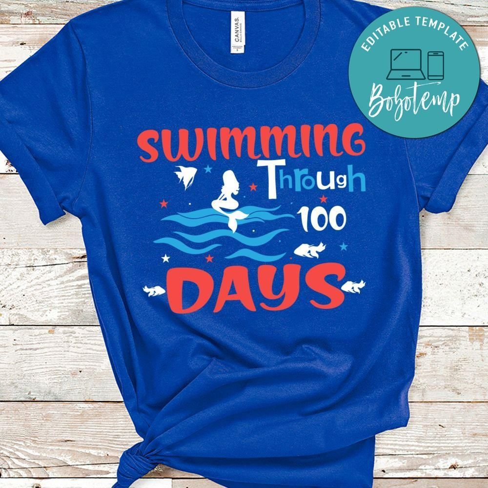 Swimming through 100 days shirt