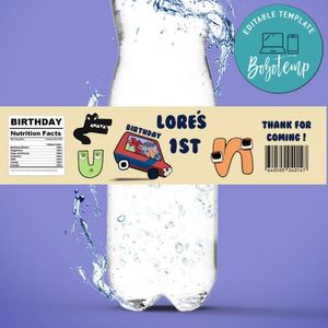 Alphabet lore Birthday Bottle Label Customizable Template Instant Download