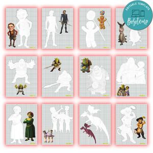 Shrek Coloring Pages Customizable Template Instant Download