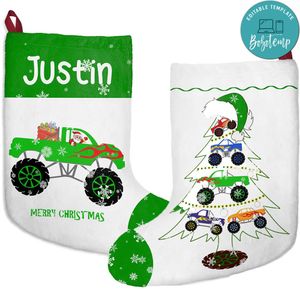 Monster truck Custom Name Christmas Stockings