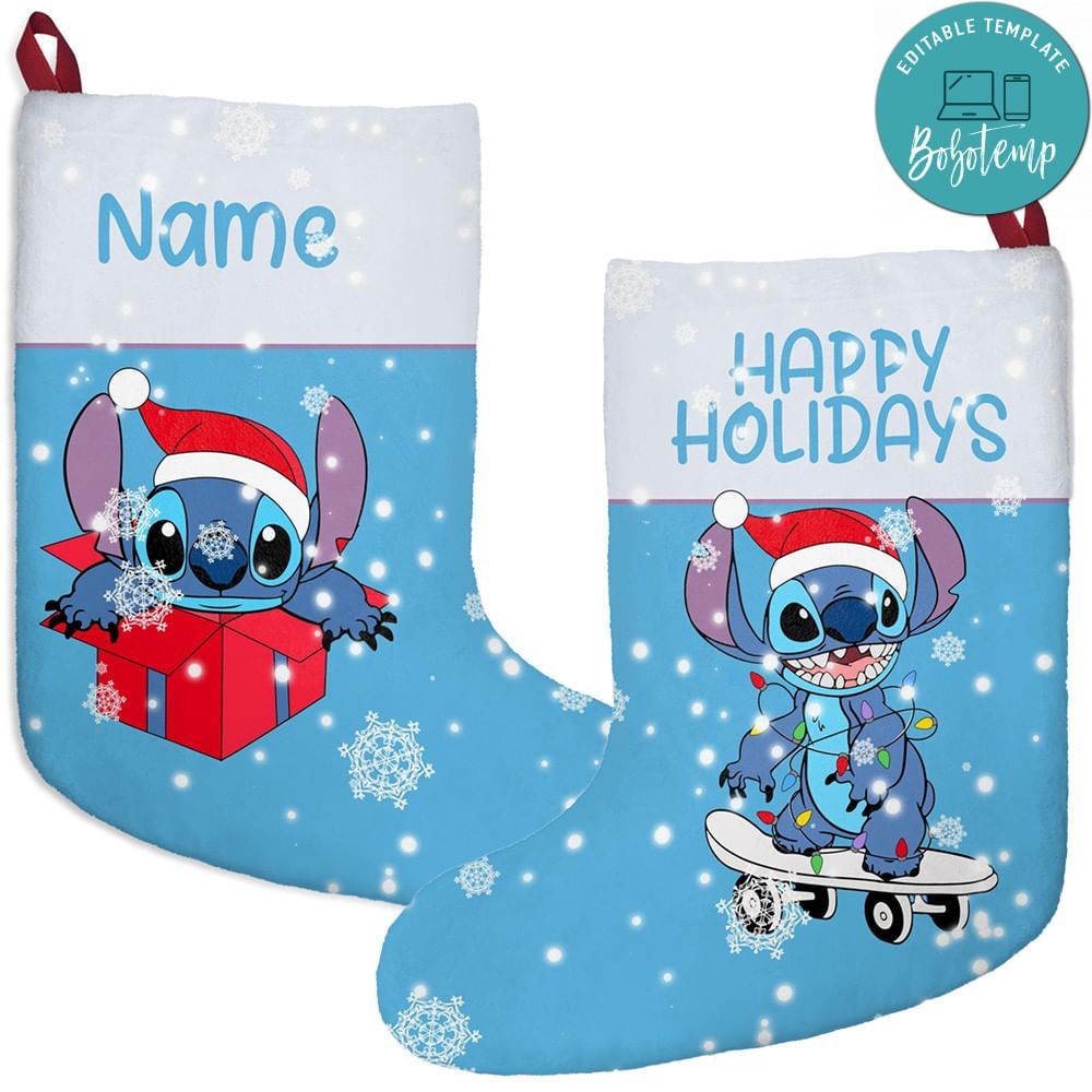 Stitch Custom Name Christmas Stockings