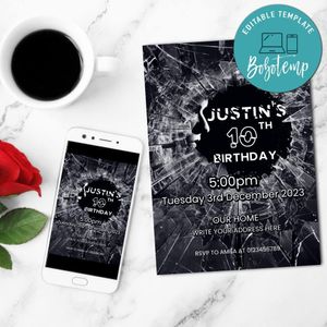 Black Mirror Invitation Customizable Template Instant Download