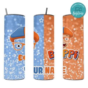 Blippi 20 oz skinny tumbler Customizable Template Instant Download