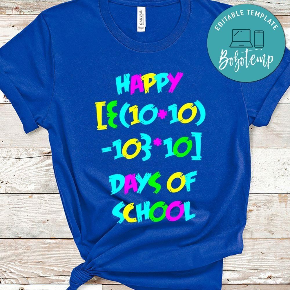 Happy 100 days of school math shirt