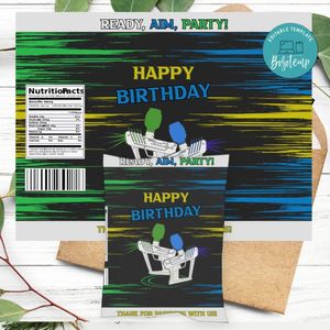 Gel blaster Birthday Chip Bag Customizable Template Instant Download