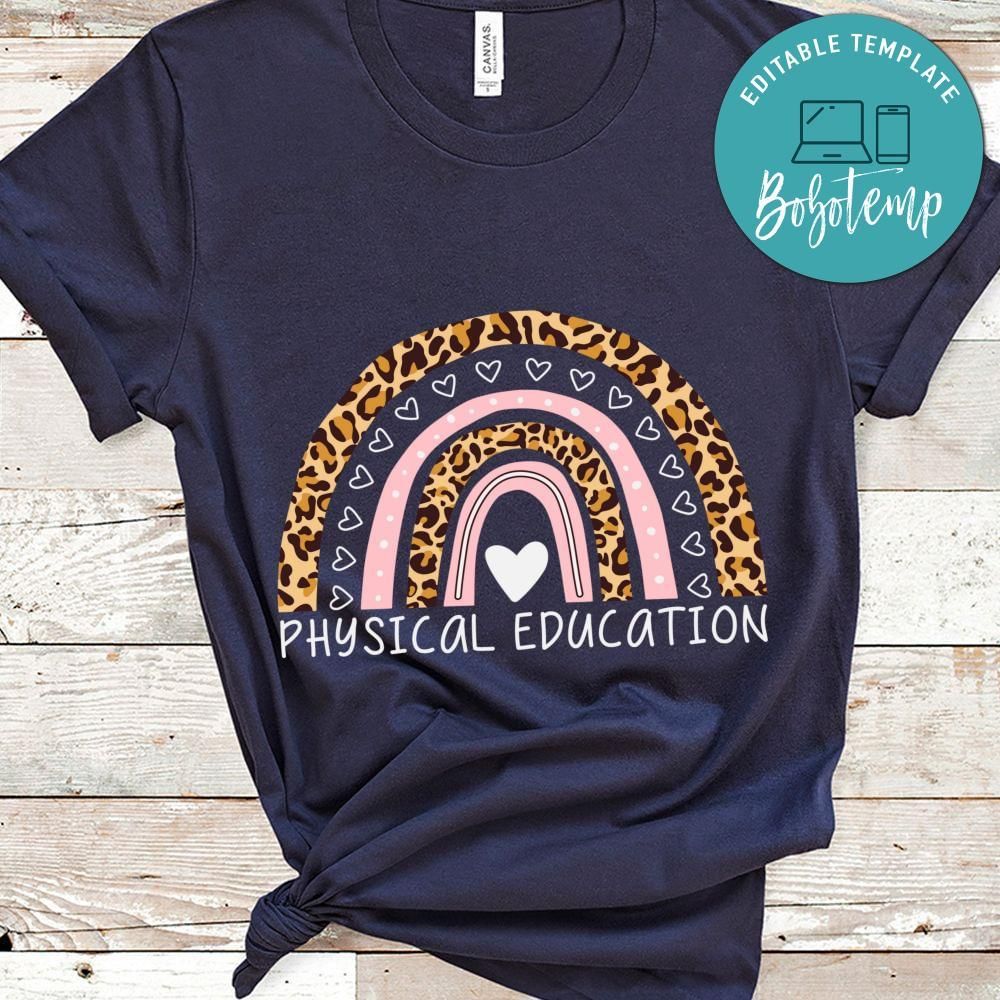 Pe Teacher Leopard Boho Rainbow shirt