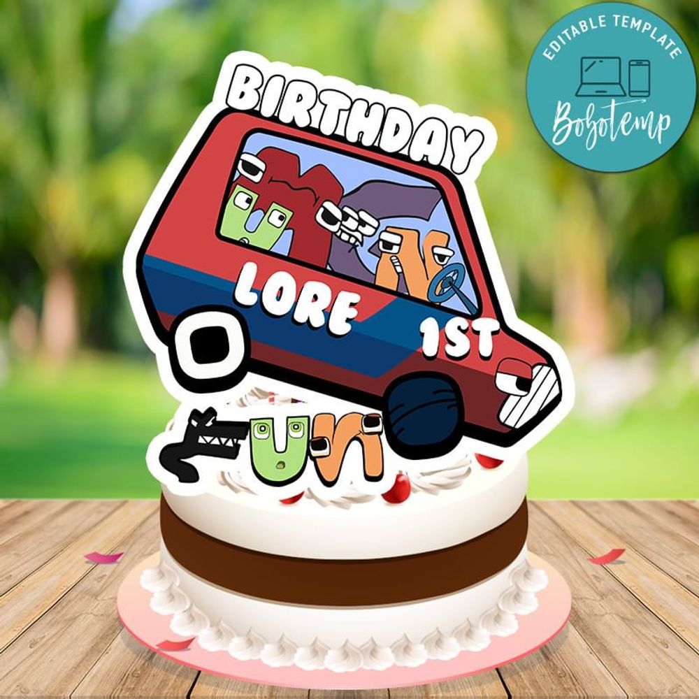 Alphabet lore Cake Topper Customizable Template Instant Download