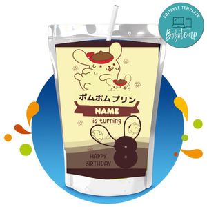Pompompurin Birthday Capri Sun Customizable Template Instant Download