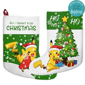 Pikachu Custom Name Christmas Stockings