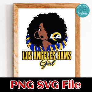 Los Angeles Rams girl PNG SVG file template