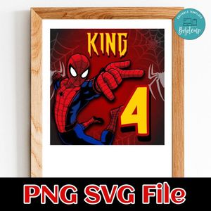 Spider man Birthday 4 Customer Request SVG file template