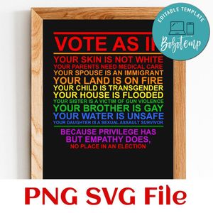 Vote As If LGBTQ Rights Pride Month SVG PNG design template