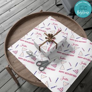 Happy Birthday Custom Name Gift Wrap Paper