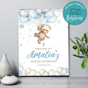 Teddy Customer Request Welcome Sign Customizable Template Instant Download