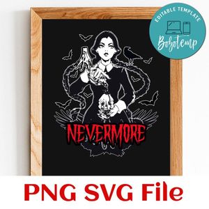 Wednesday Nevermore PNG SVG file template